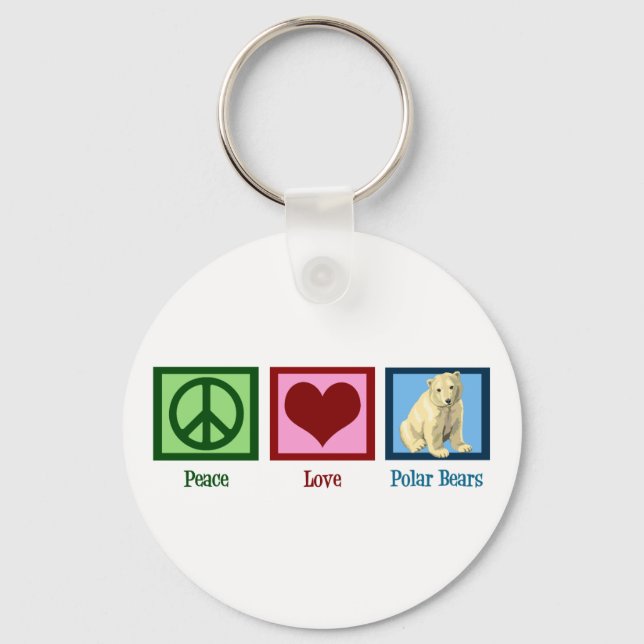 Porte-clés Peace Love Ours polaires (Recto)