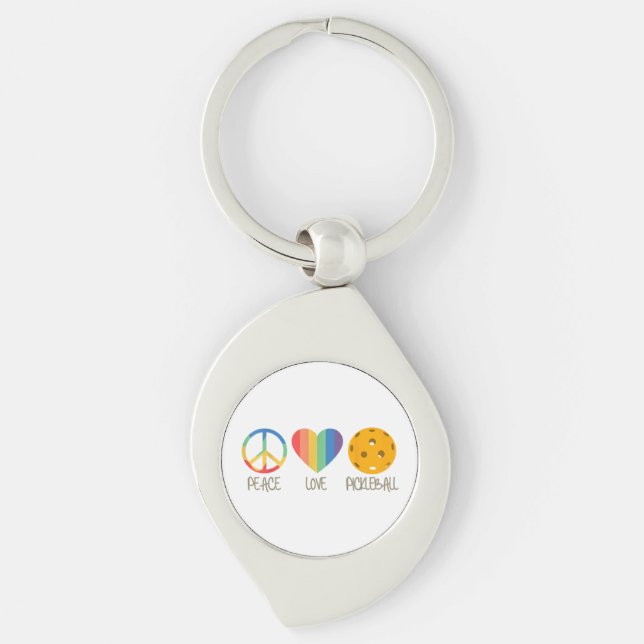 Porte-clés Peace Love Pickleball (Devant)