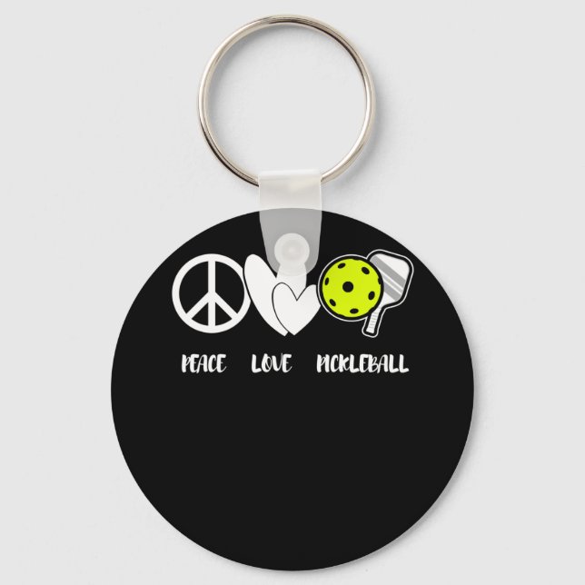 Porte-clés Peace Love Pickleball Funny Pickleball Paddle (Recto)