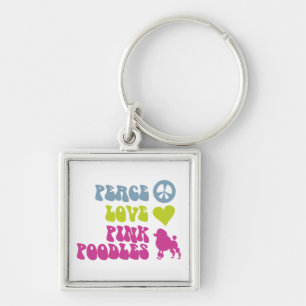 Porte-clés Peace Love Pink Poodles porte - clé, personnaliser