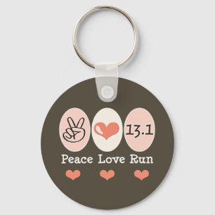 Porte-clés Peace Love Run 13.1 Porte - clé de demi-marathon