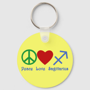 Porte-clés Peace Love Sagittarius Produits d'astrologie