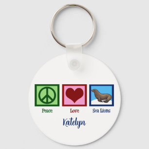 Porte-clés Peace Love Sea Lions