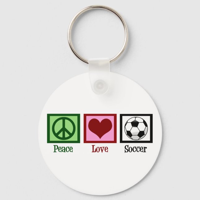 Porte-clés Peace Love Soccer (Recto)