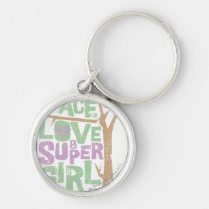 Porte-clés Peace Love & Supergirl Power