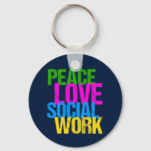 Porte-clés Peace Love Travail social
