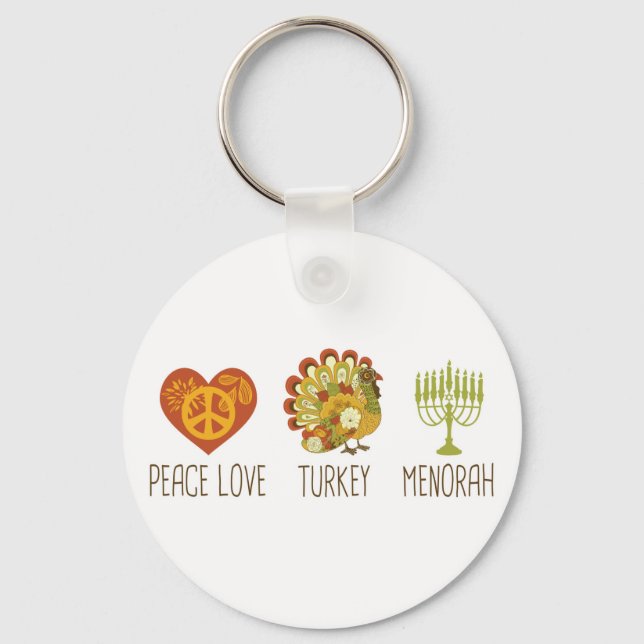 Porte-clés Peace Love Turkey Menorah (Recto)