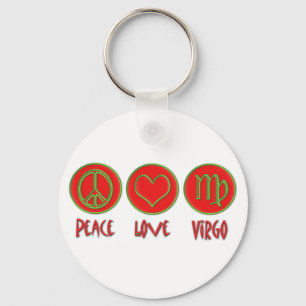 Porte-clés Peace Love Virgo