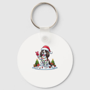 Porte-clés Peace Main Anglais Springer Espagnol Chien de Noël