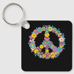Porte-clés Peace Sign Love 60s les années 70 Tie Dye Hippie C