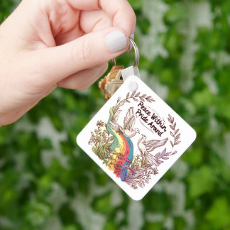 Porte-clés Peace Within, Pride Around – LGBTQ Camping Nature 