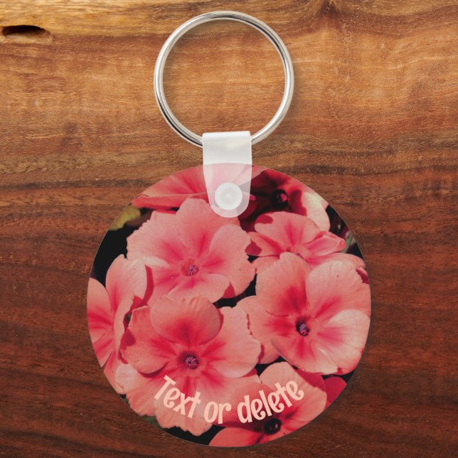 Porte-clés Peach Primrose Flowers Personnalisé (Recto)