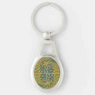 Porte-clés Peacock Art Nouveau Style rond design complexe