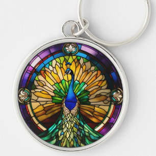 Porte-clés Peacock en verre tendu