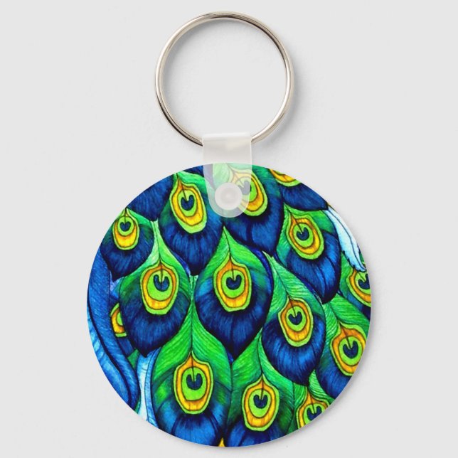 Porte-clés Peacock Feathers Design (Recto)