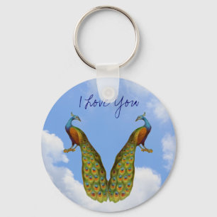 Porte-clés Peacock Pair I Love You