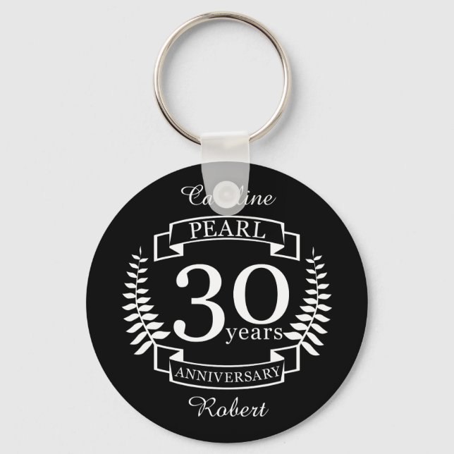 Porte-clés Pearl 30e anniversaire du mariage 30 ans (Recto)