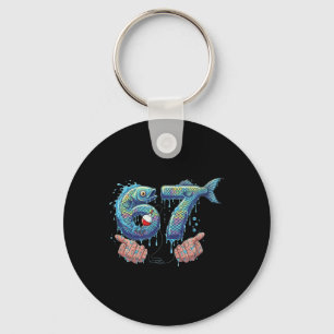Porte-clés Pêche 67 Six Sept Mème drôle de Gen Alpha Drip