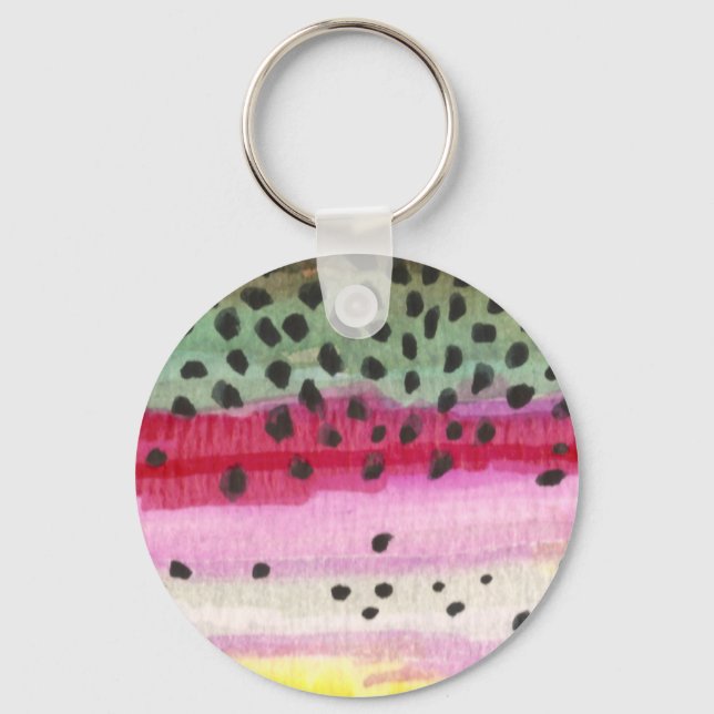 Porte-clés Pêche à la truite arc-en-ciel (Recto)