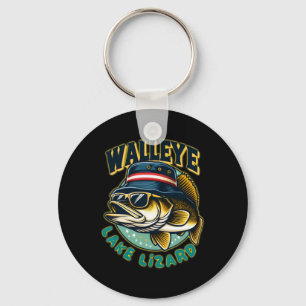Porte-clés Pêche chanceuse au lézard du lac Walleye