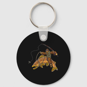 Porte-clés Pêche de la truite Brown Pêche de la truite Bigfoo
