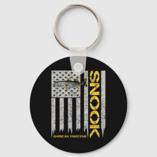 Porte-clés Pêcheur de Snook - Drapeau Américain de Style Vint