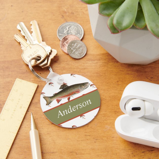 Porte-clés Pêcheurs Monogrammes Pêche à la mouche Truite (Bureau)