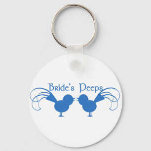 Porte-clés Peeps de mariée/ Bleu