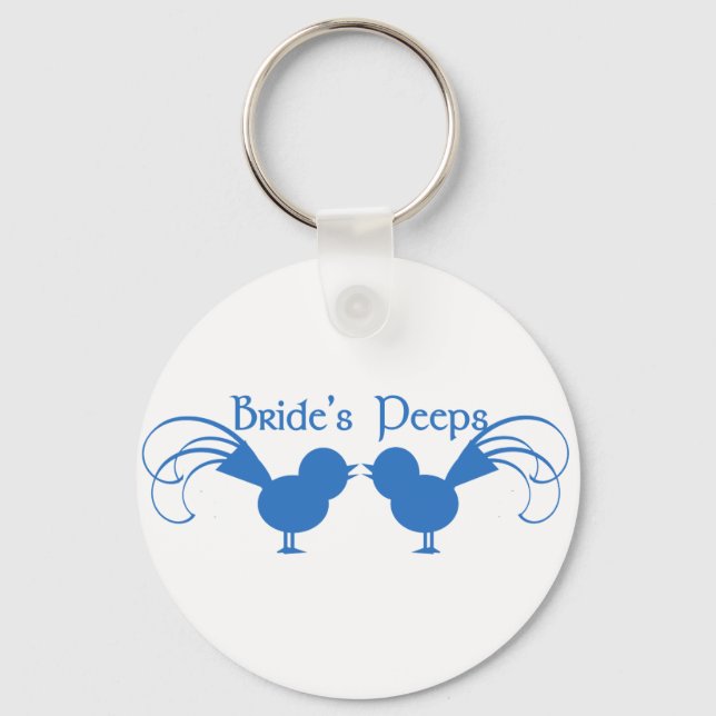 Porte-clés Peeps de mariée/ Bleu (Recto)