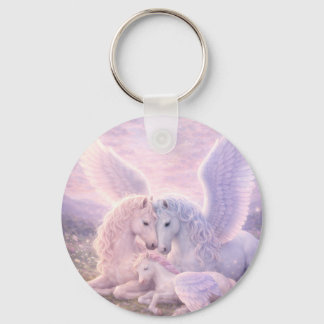 Porte-clés Pegasus Family – Soft Pastel Fantasy Canvas Art