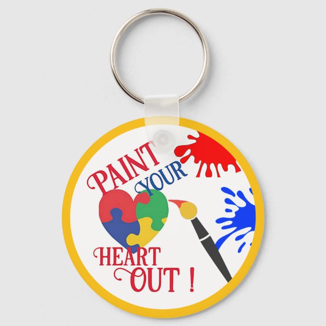 Porte-clés Peignez votre coeur, Porte - clé acrylique (Recto)