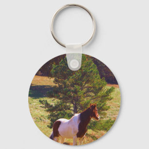 Porte-clés Peint Poney par le pin