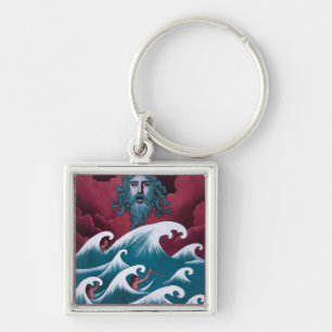 Porte-clés Peinture à l'huile de Neptune Crimson
