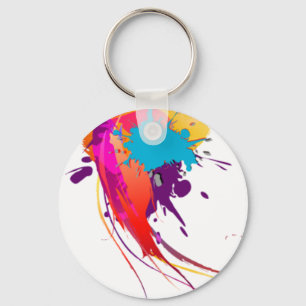 Porte-clés Peinture à papillon exotique Abstraite