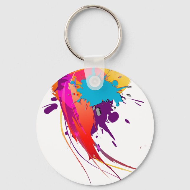 Porte-clés Peinture à papillon exotique Abstraite (Recto)
