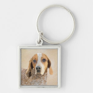 Porte-clés Peinture américaine anglaise sur pilon - Chien Art