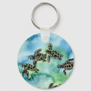 Porte-clés peinture animale de faune de reptile de tortues de