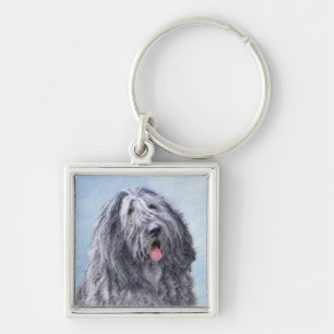 Porte-clés Peinture Bergamasco Sheepdog - Chien original mign