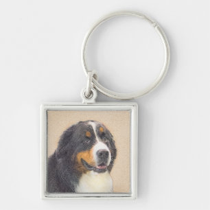 Porte-clés Peinture bernoise de chien de montagne - Art origi