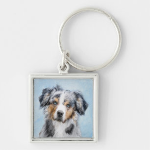 Porte-clés Peinture de berger américaine miniature - Chien A