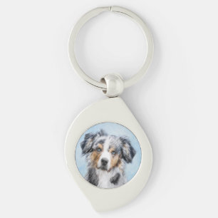 Porte-clés Peinture de berger américaine miniature - Chien Ar