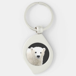 Porte-clés Peinture de l'ours polaire - Art original de la fa