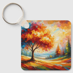 Porte-clés Peinture de paysage avec des couleurs vives