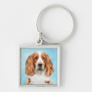 Porte-clés Peinture d'espagnol Welsh Springer - Art original 