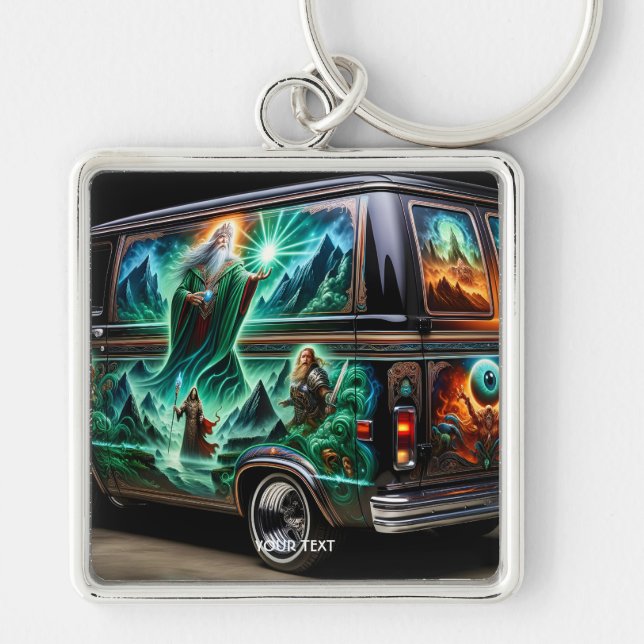 Porte-clés Peinture Imaginaire de voiture (Devant)