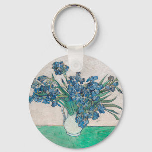 Porte-clés Peinture impressionniste Vase d'Iris de Van Gogh