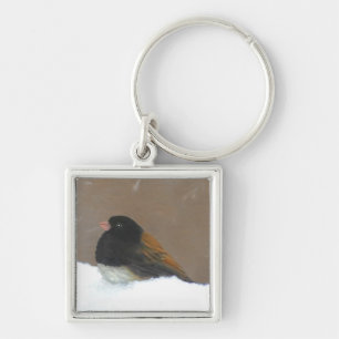 Porte-clés Peinture Junco foncée - Art original pour oiseaux