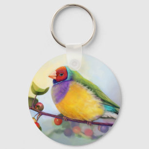 Porte-clés Peinture réaliste Gouldian