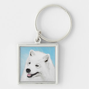 Porte-clés Peinture Samoyed - Cute Original Chien Art
