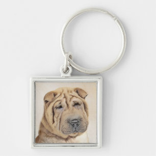 Porte-clés Peinture Shar Pei - Cute Original Chien Art